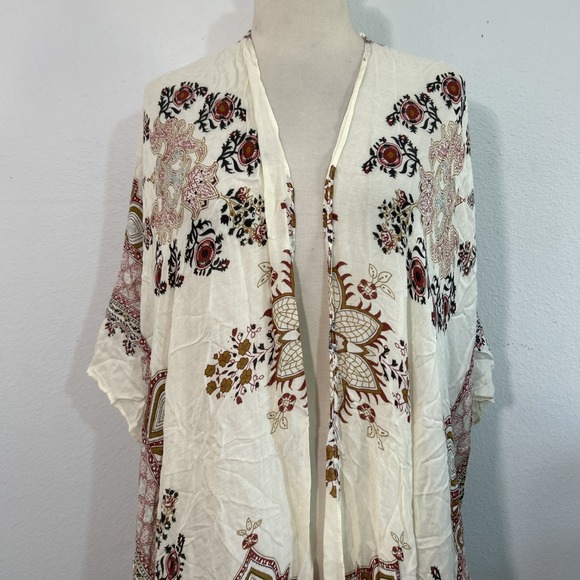 Altard State Kimono Womens OS Fringe Boho Layering Kaftan Beach Cover Up - Picture 3 of 10